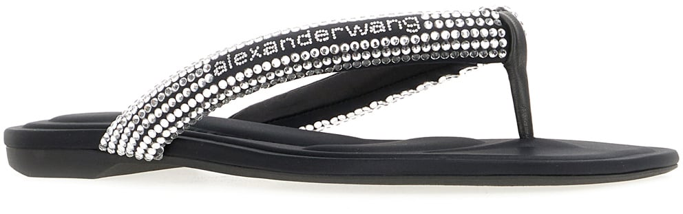 Alexander Wang Alexander Wang Black fabric Jenna thong sandals Zwart