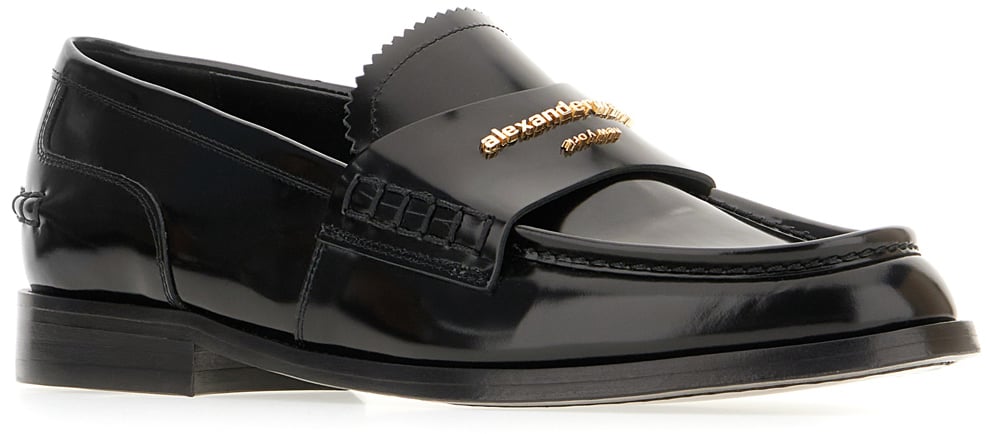 Alexander Wang Alexander Wang Black leather Carter loafers Zwart
