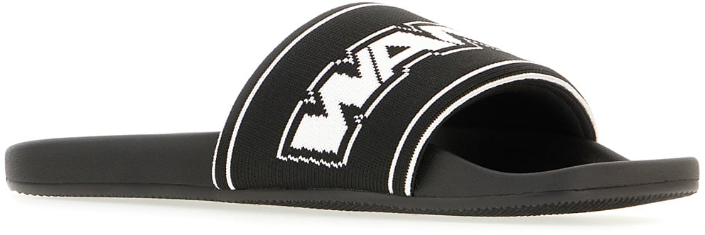 Alexander Wang Alexander Wang Black rubber slippers Zwart