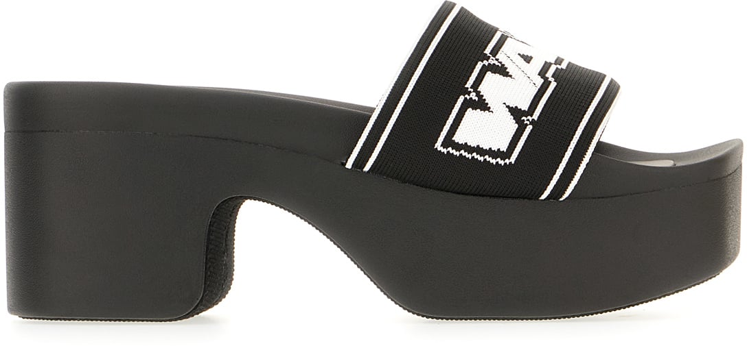 Alexander Wang Alexander Wang Black rubber slippers Zwart