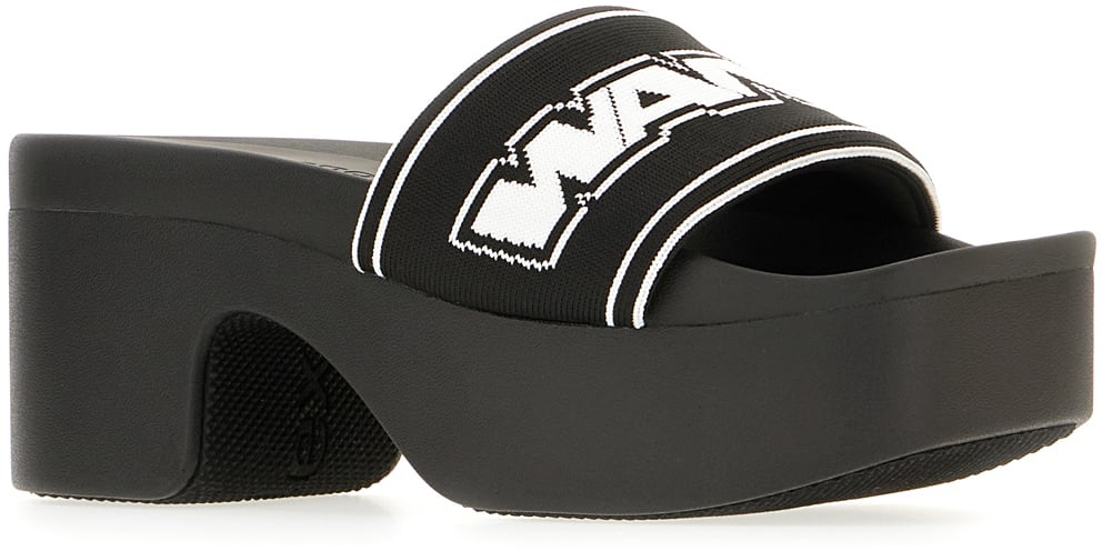 Alexander Wang Alexander Wang Black rubber slippers Zwart