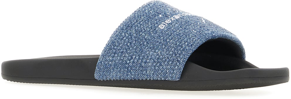 Alexander Wang Denim slippers Blauw