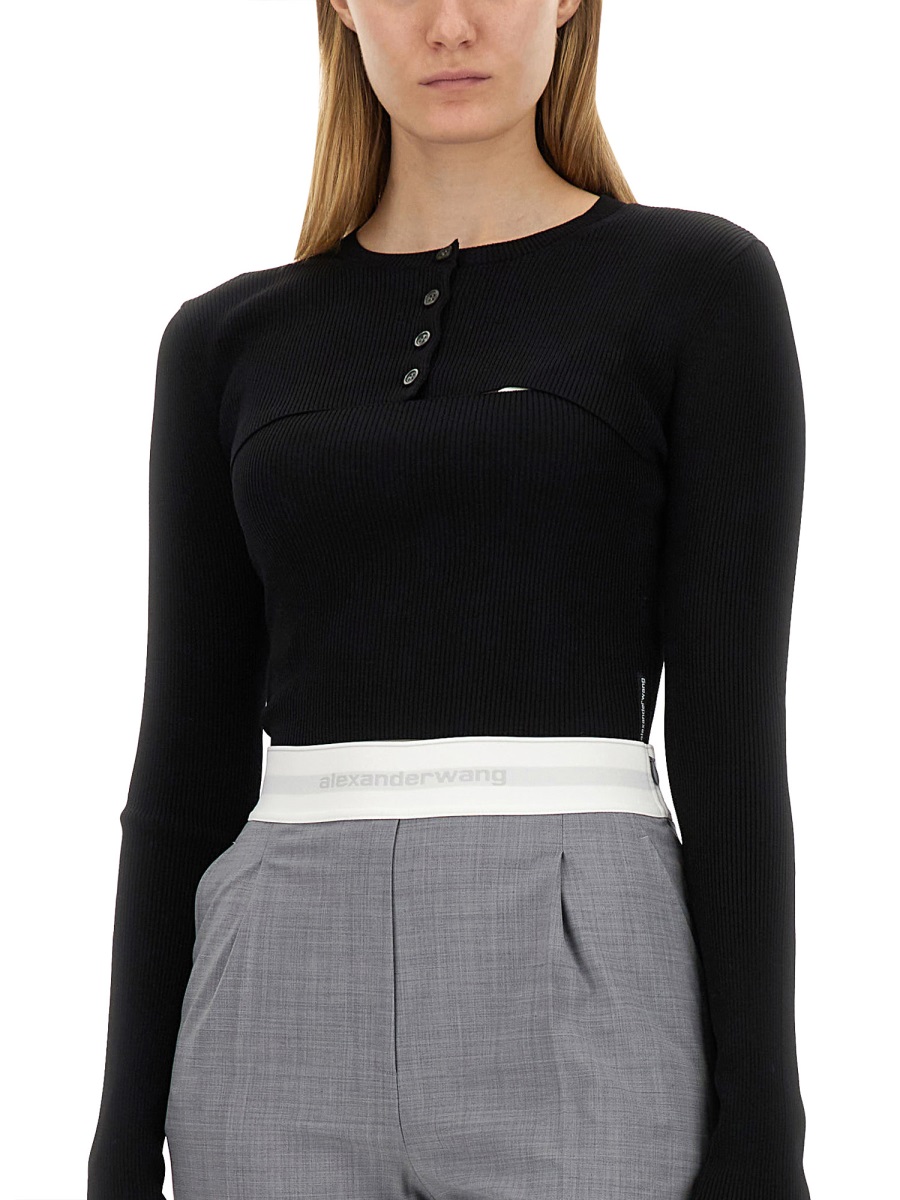 Alexander Wang CROPPED SWEATER Zwart
