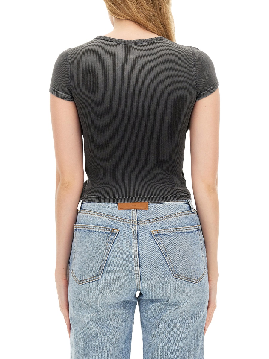 Alexander Wang RHINESTONE LOGO T-SHIRT Grijs