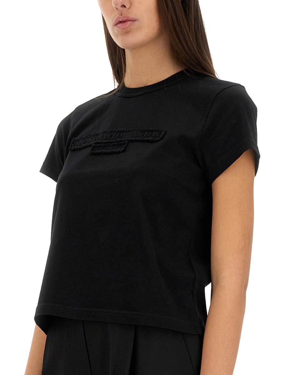 Alexander Wang EMBOSSED LOGO T-SHIRT Zwart