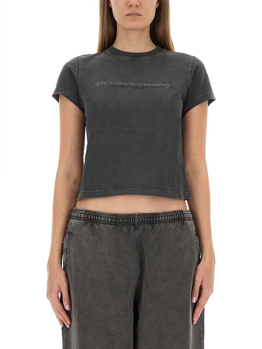 Alexander Wang T-SHIRT WITH LOGO Grijs