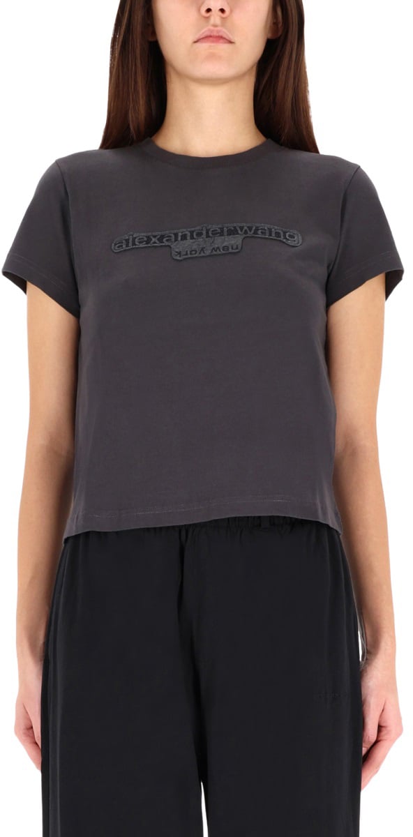 Alexander Wang EMBOSSED LOGO T-SHIRT Zwart