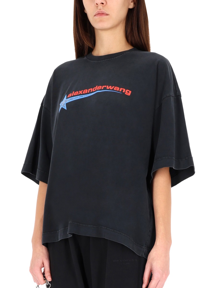 Alexander Wang T-SHIRT WITH LOGO Zwart