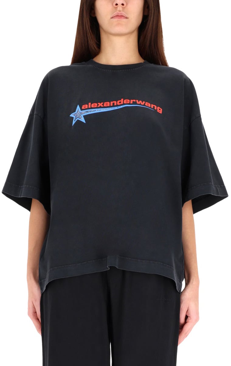 Alexander Wang T-SHIRT WITH LOGO Zwart