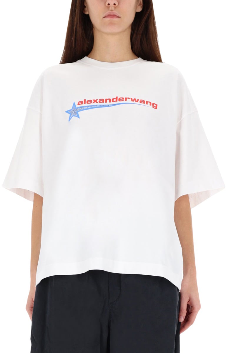 Alexander Wang T-SHIRT WITH LOGO Zwart