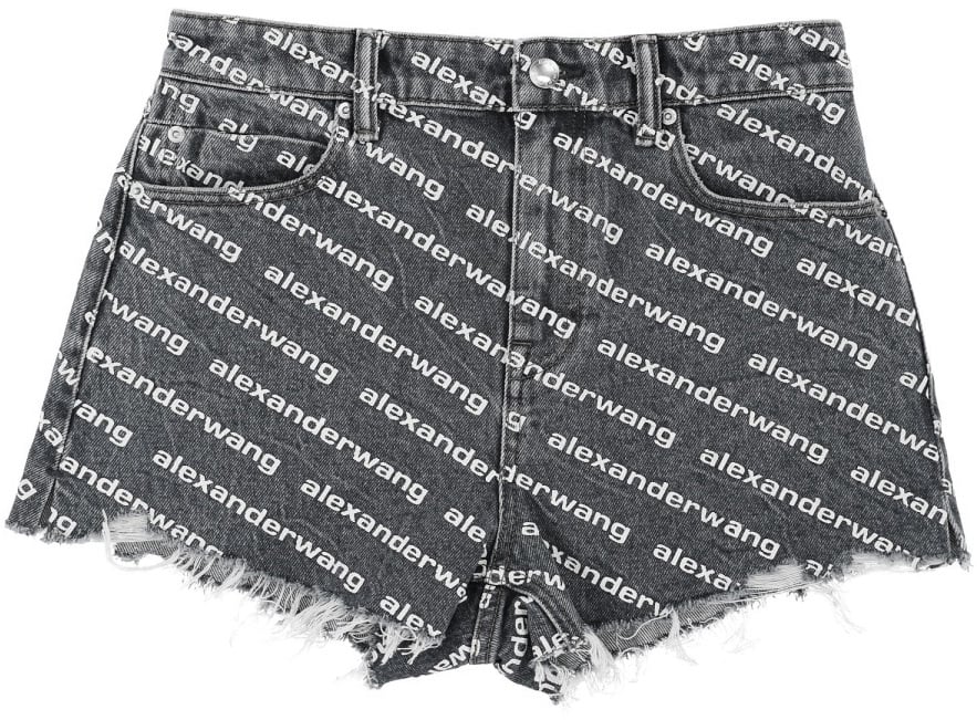 Alexander Wang SHORTS WITH ALL OVER LOGO Grijs