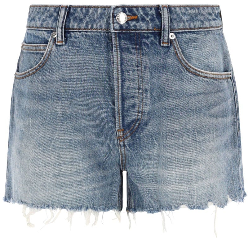 Alexander Wang SHORTS "BITE" WORN EFFECT Blauw