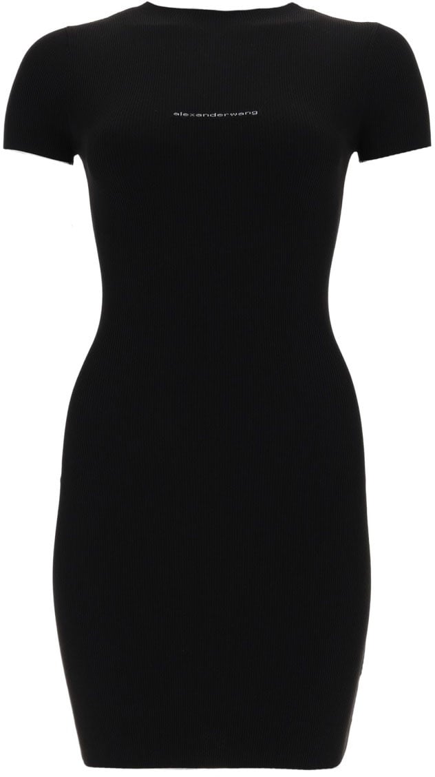 Alexander Wang MINI DRESS WITH LOGO Zwart