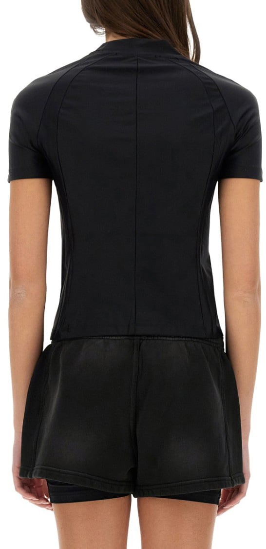 Alexander Wang Fitted Black T-Shirt With Logo Details Zwart