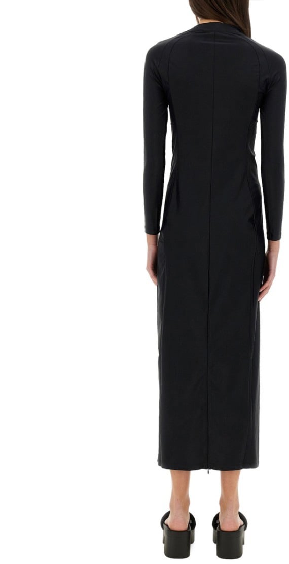 Alexander Wang Long Dress With Logo Zwart