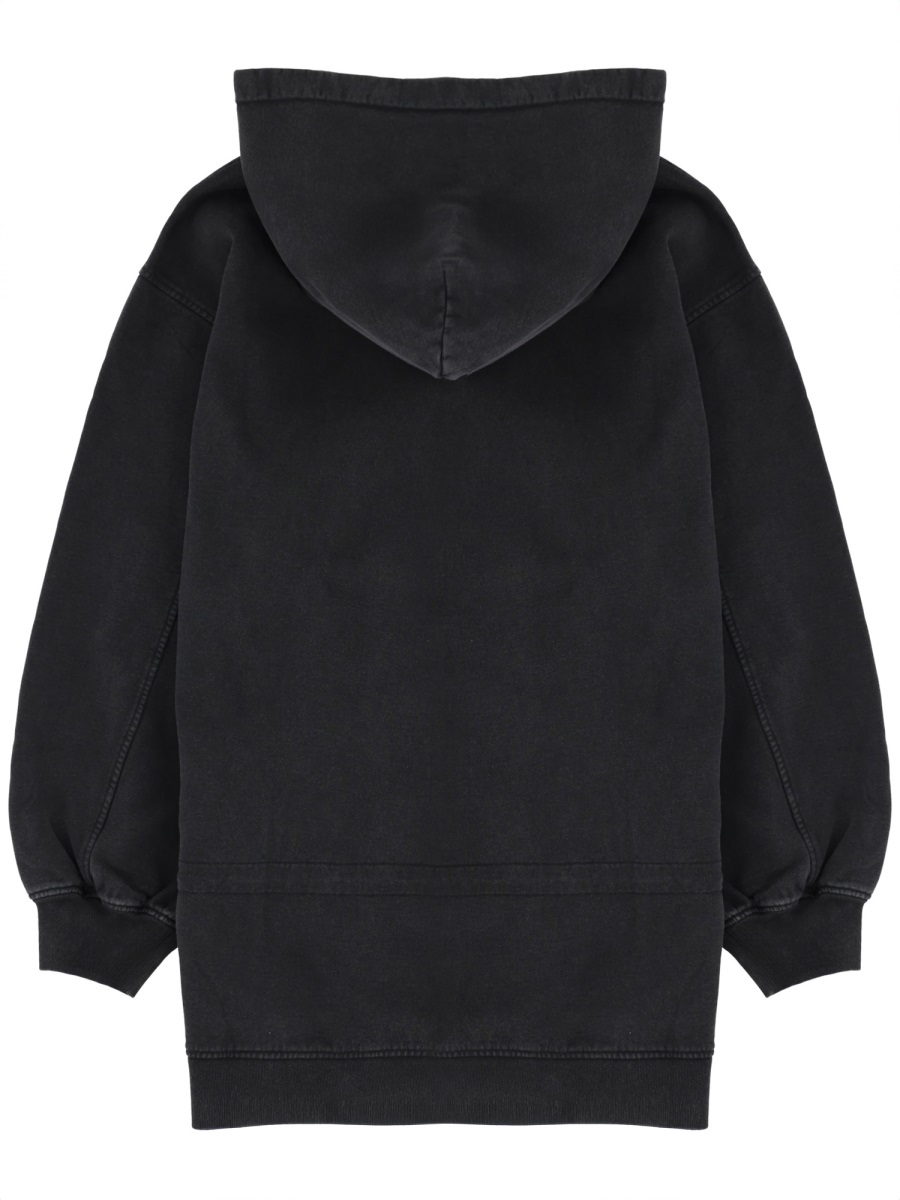Alexander Wang Faded Puffed Sleeves Cotton Mini Dress Zwart