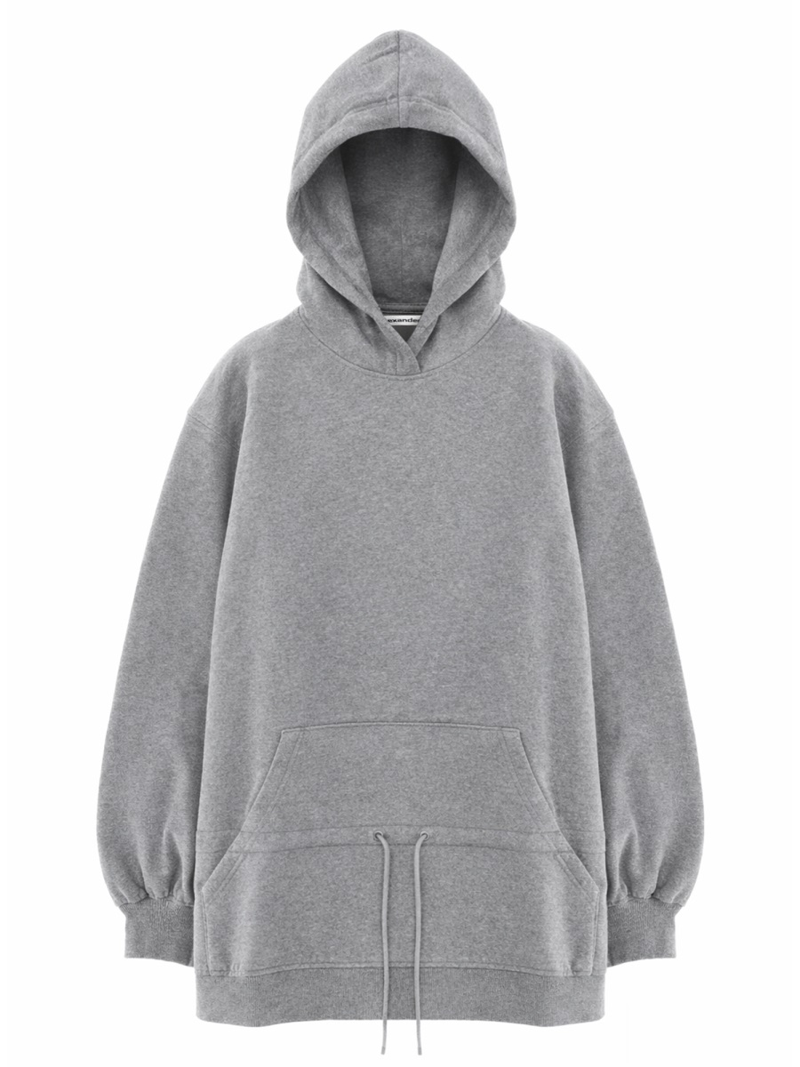 Alexander Wang Soft Grey Puffed Sleeves Cotton Mini Dress Grijs