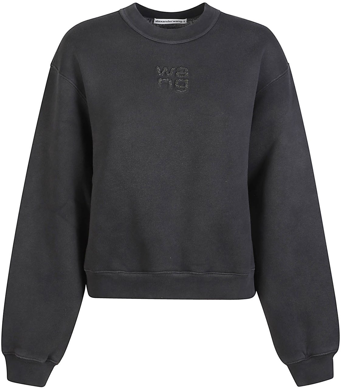 Alexander Wang Hotfix Logo Roundneck Sweatshirt Grey Grijs