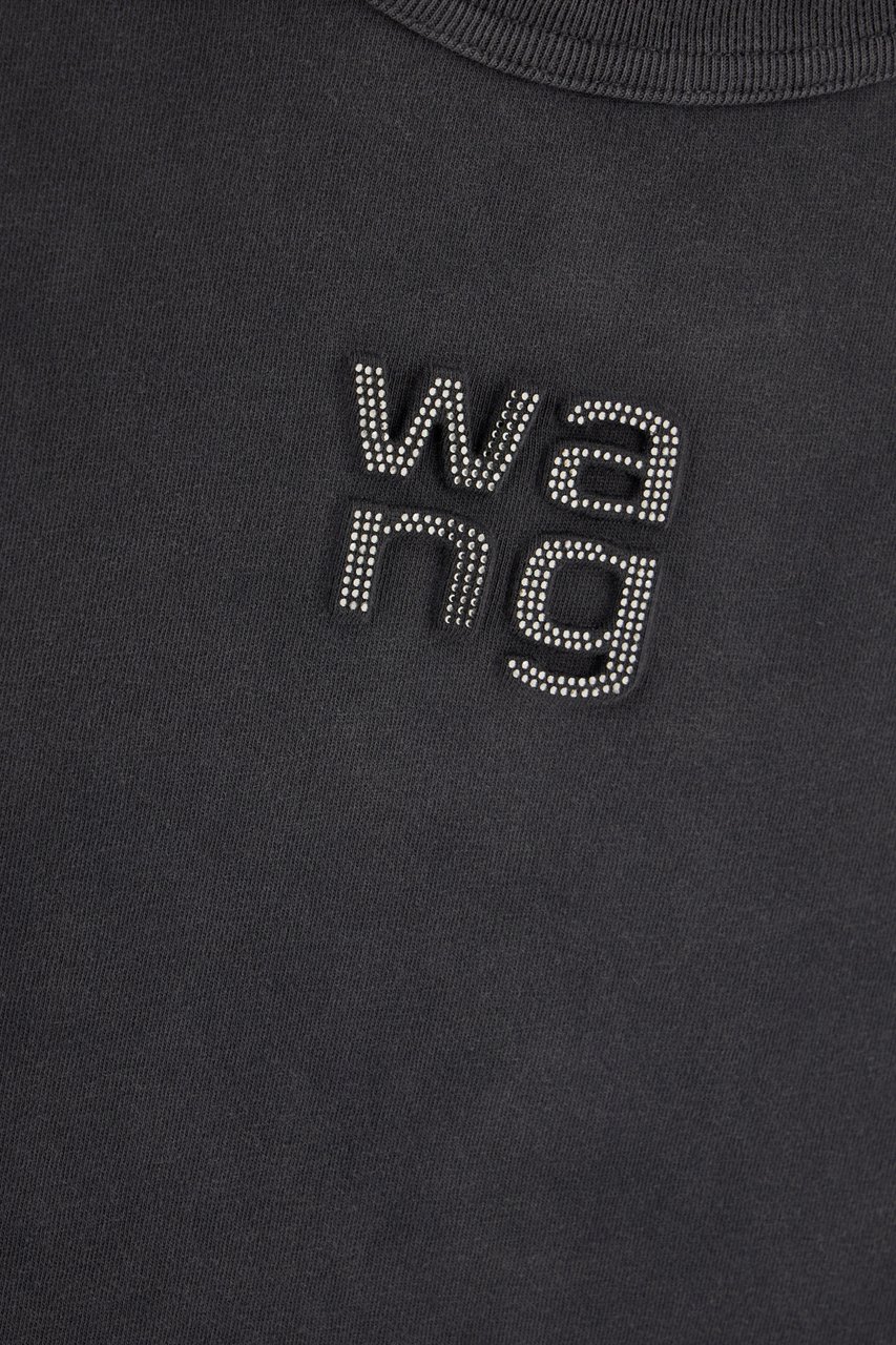 Alexander Wang T By Alexander Wang Charcoal cotton t-shirt Zwart