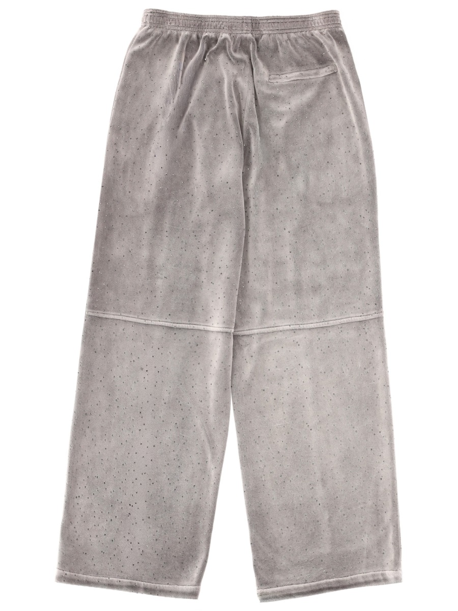 Alexander Wang Neutrals Perforated Cotton-Blend Sweatpants Grijs