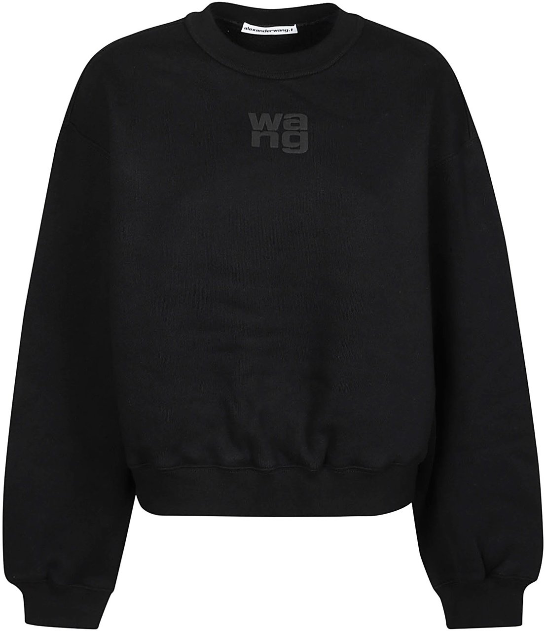 Alexander Wang Puff Paint Logo Essentail Terry Sweatshirt Black Zwart