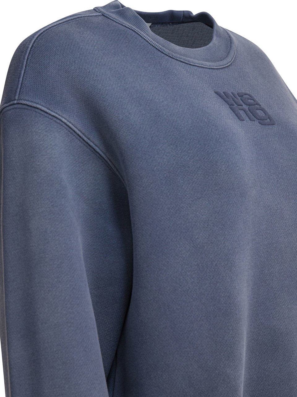 Alexander Wang ESSENTIAL TERRY CREW SWEATSHIRT W/ PUFF PAINT LOGO Blauw