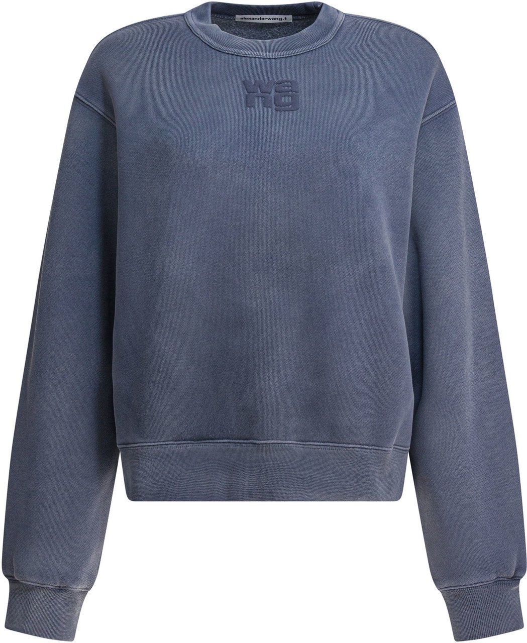 Alexander Wang ESSENTIAL TERRY CREW SWEATSHIRT W/ PUFF PAINT LOGO Blauw