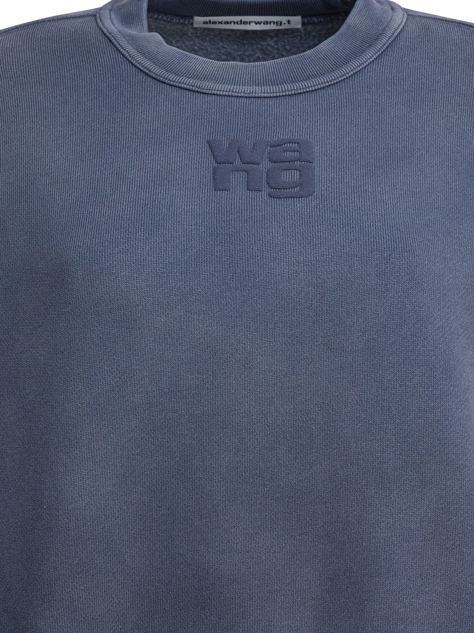 Alexander Wang ESSENTIAL TERRY CREW SWEATSHIRT W/ PUFF PAINT LOGO Blauw
