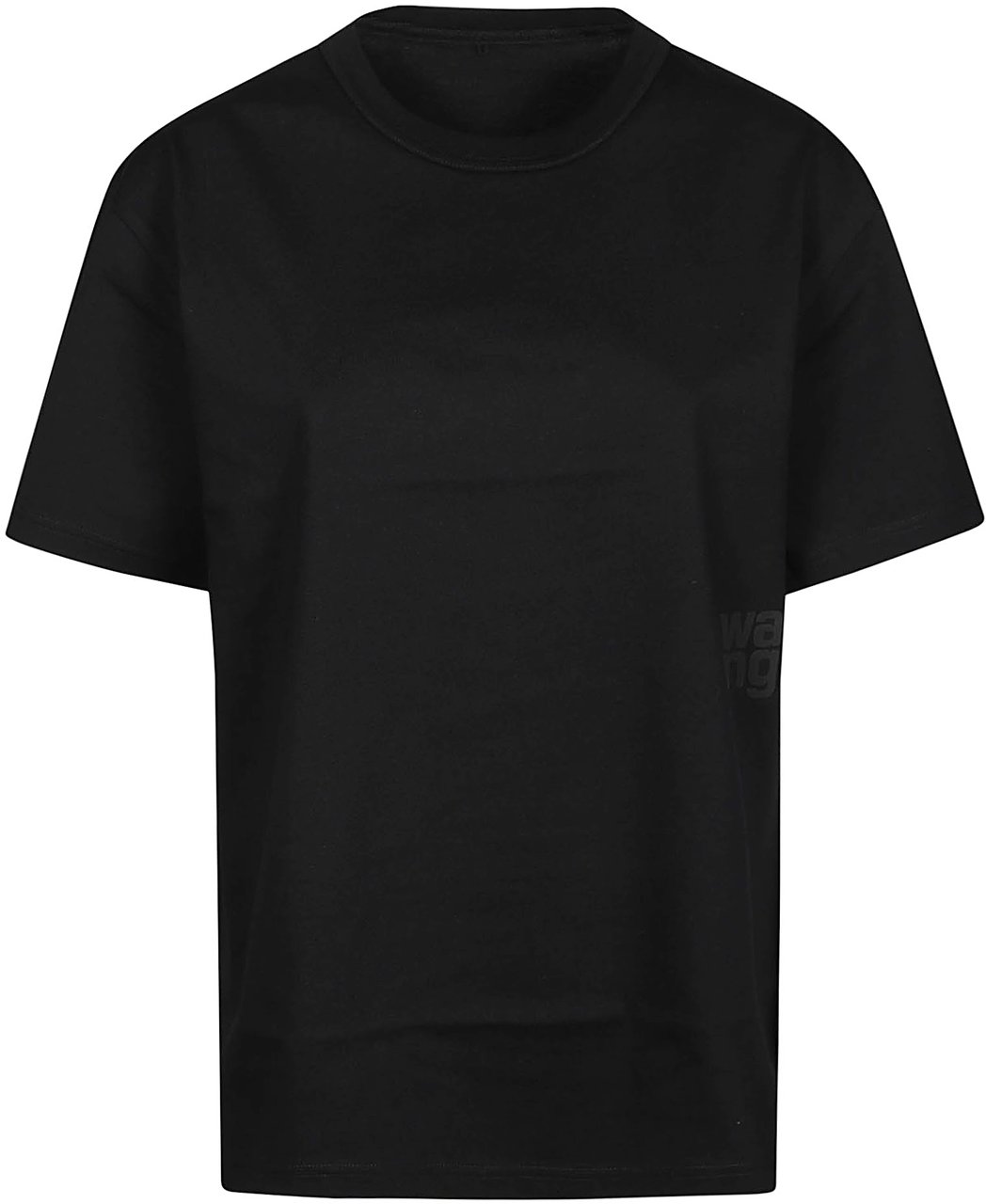 Alexander Wang Puff Logo Bound Neck Essential T-shirt Black Zwart
