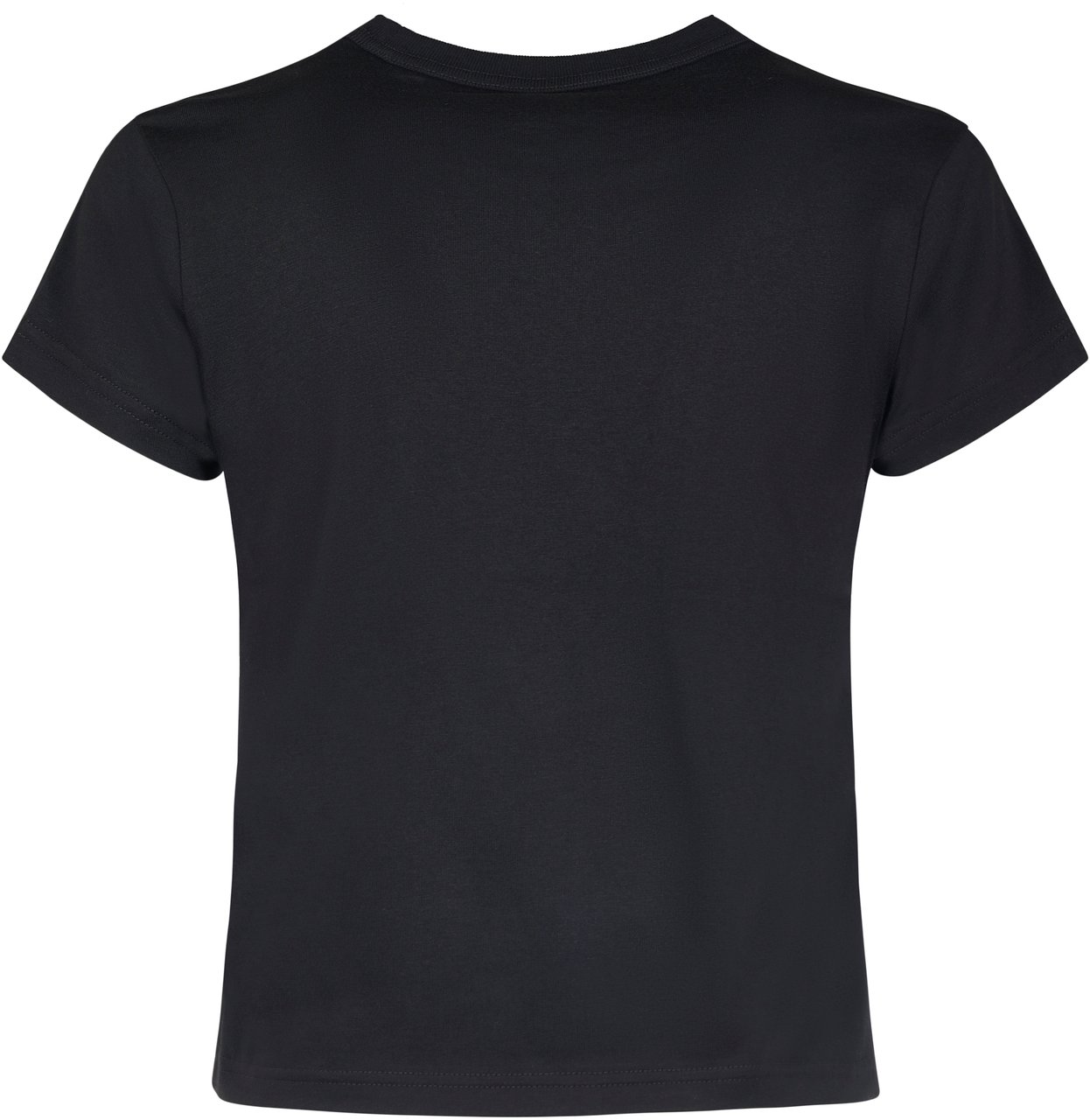 Alexander Wang Black Essential Shrunken Tee Puff Logo Tee Zwart