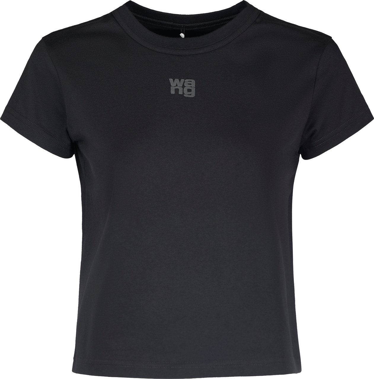 Alexander Wang Black Essential Shrunken Tee Puff Logo Tee Zwart