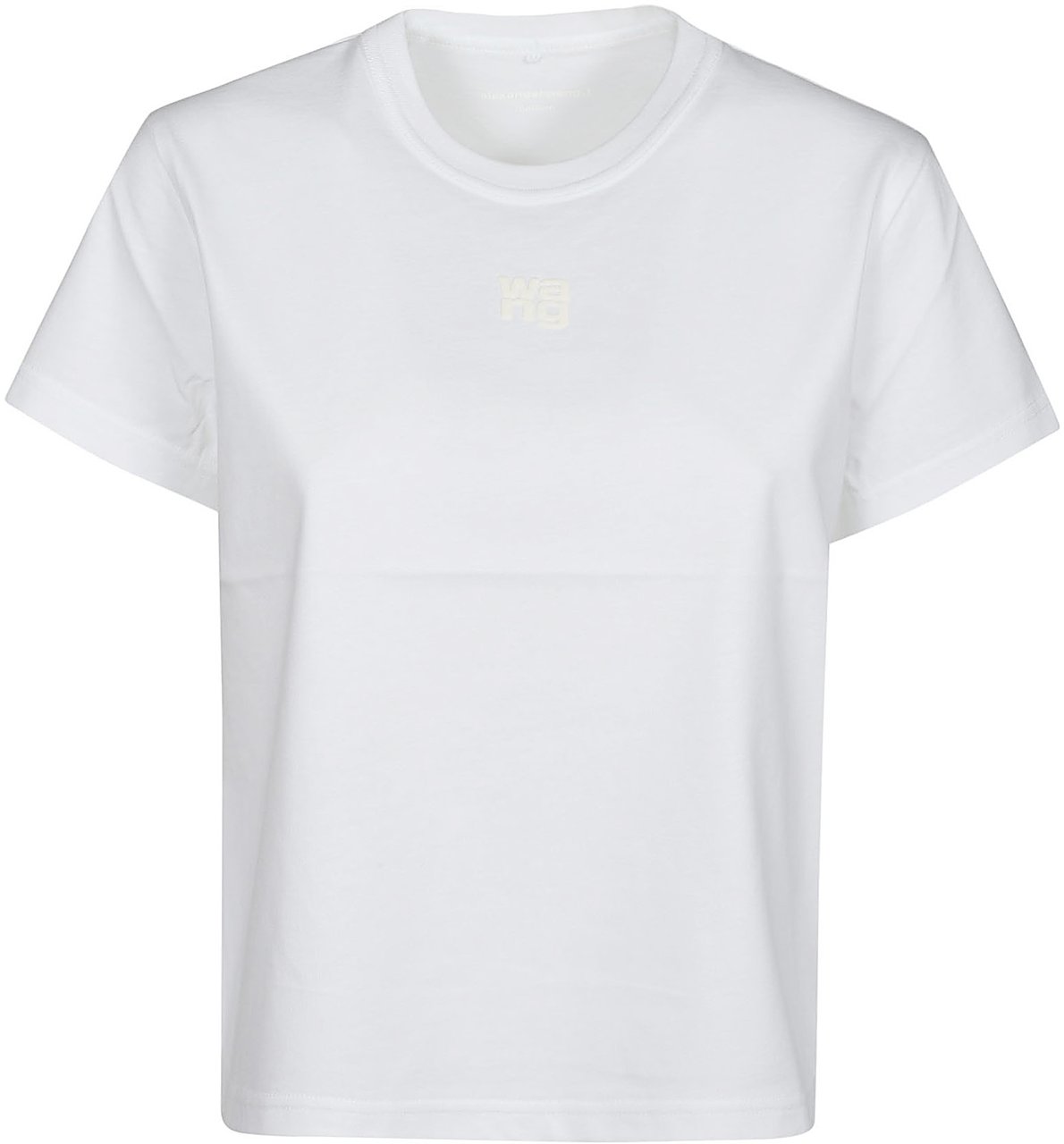 Alexander Wang Puff Logo Bound Neck Essential Shrunk T-shirt White Wit
