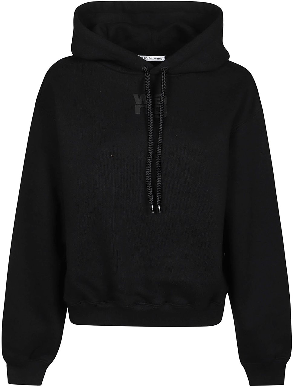 Alexander Wang Puff Paint Logo Essential Terry Sweatshirt Black Zwart