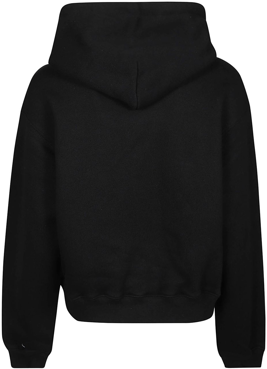 Alexander Wang Puff Paint Logo Essential Terry Sweatshirt Black Zwart