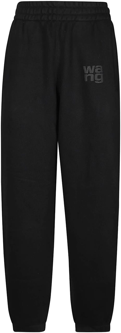 Alexander Wang Puff Paint Logo Esential Terry Classic Sweatpant Black Zwart