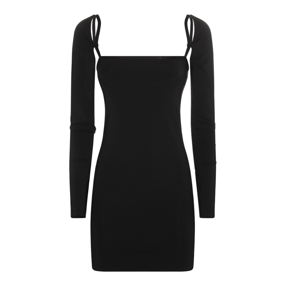 Alexander Wang Form-Fitting Mini Dress With Square Neckline Zwart