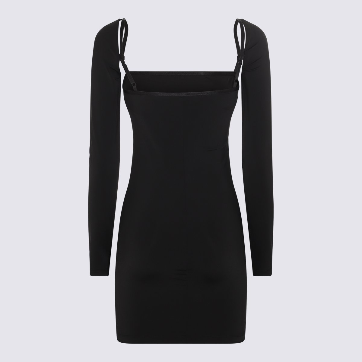 Alexander Wang Form-Fitting Mini Dress With Square Neckline Zwart