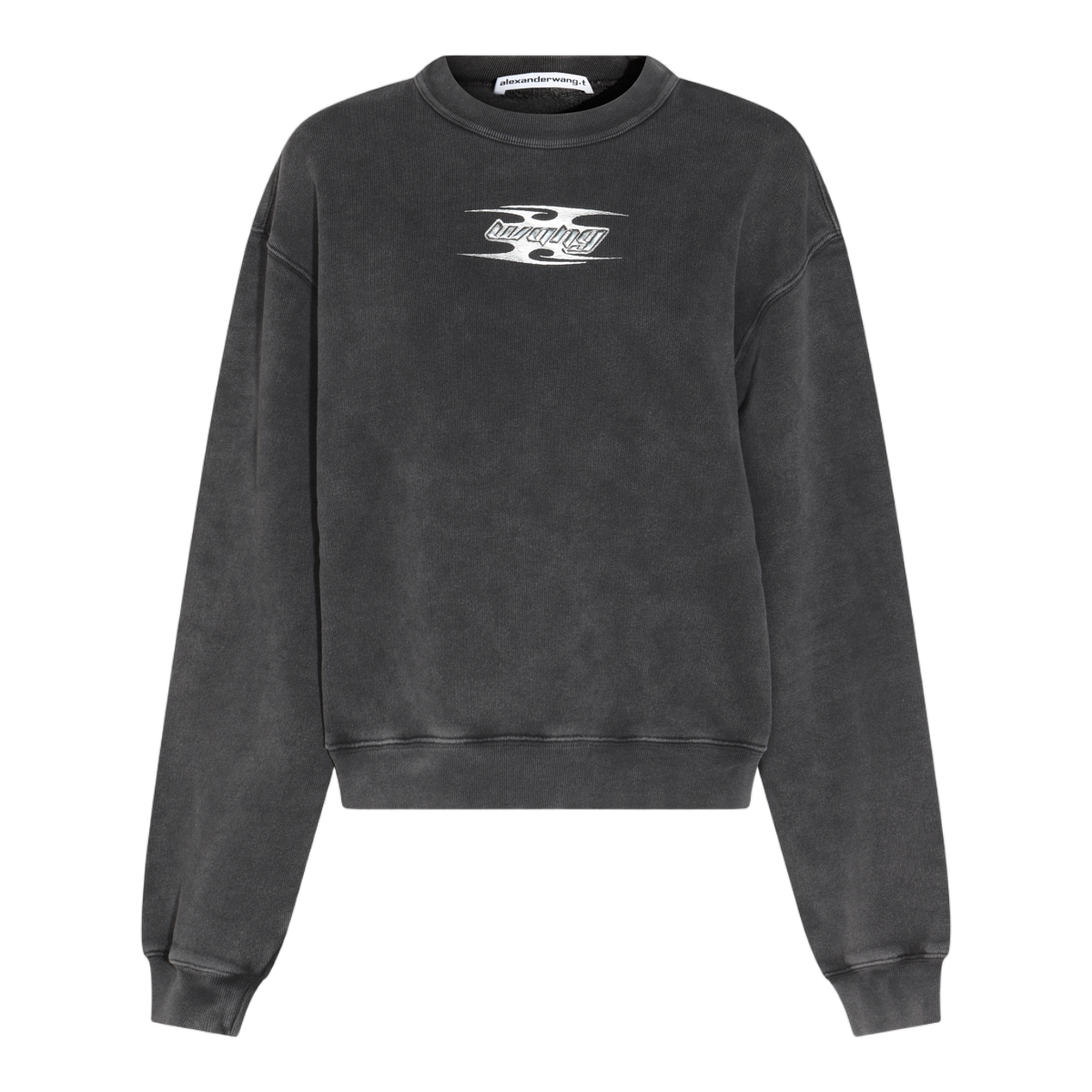Alexander Wang Washed Charcoal Grey Sweater With Ribbed Cuffs Grijs