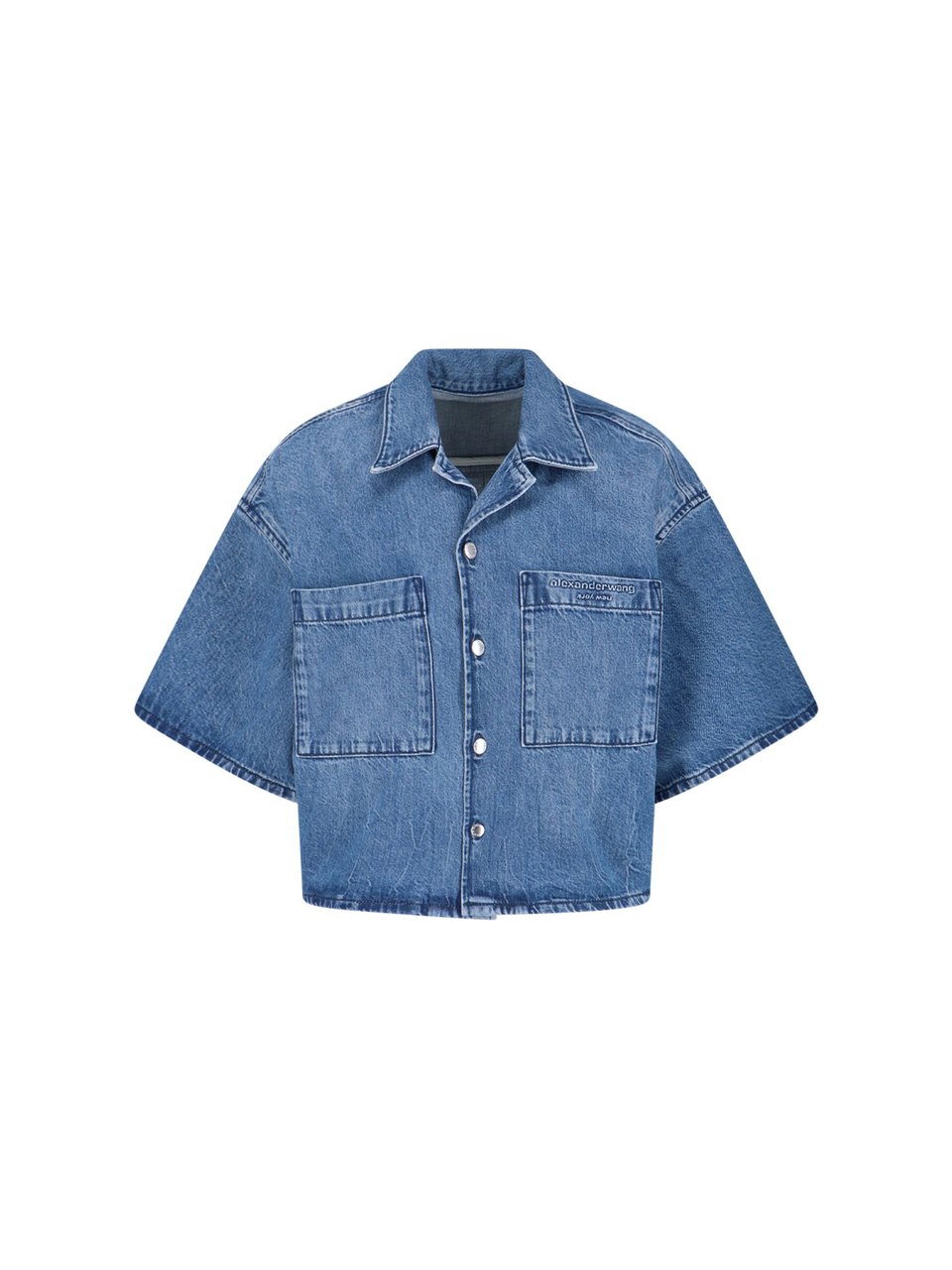 Alexander Wang Crop Shirt – Blue Blauw