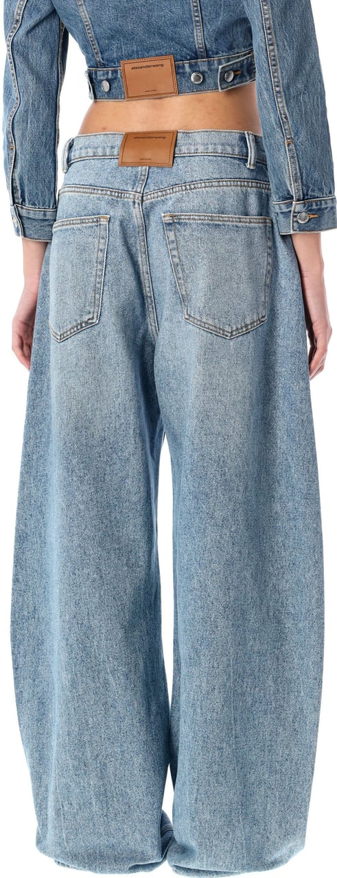 Alexander Wang Oversized Round Low Rise Jeans Classic Light Indigo Blauw