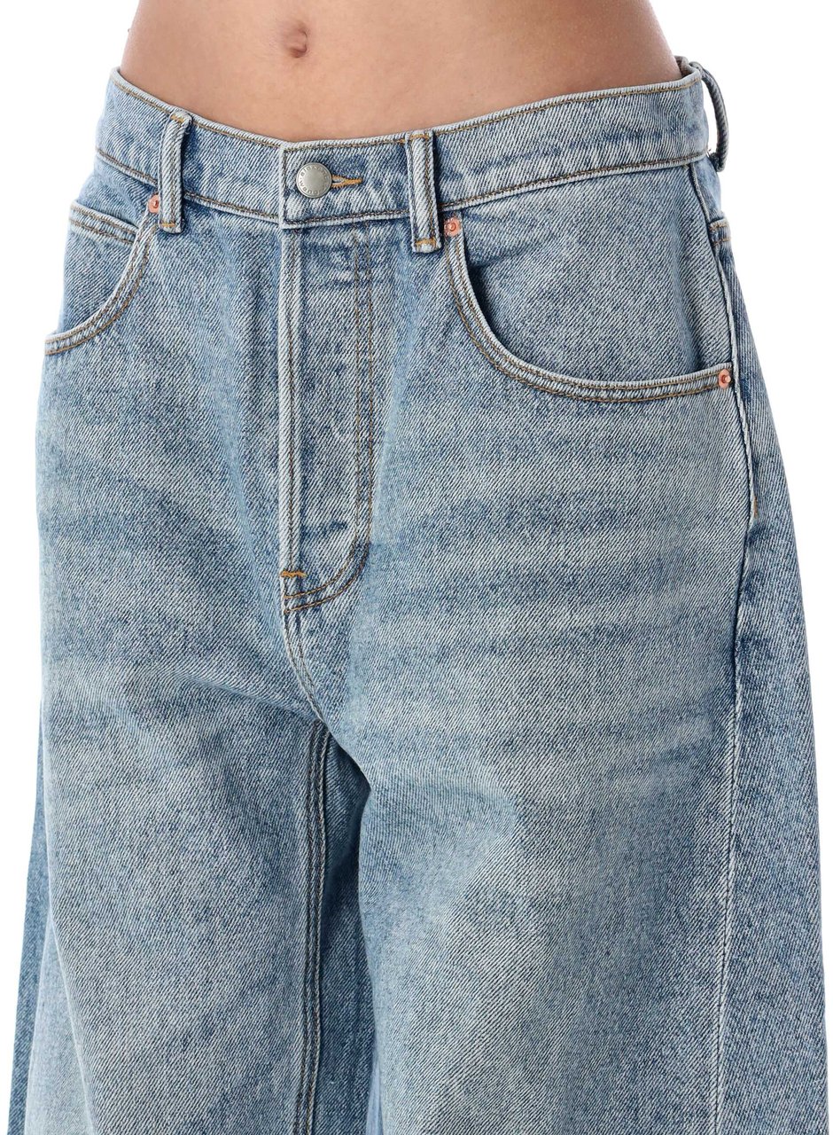 Alexander Wang Oversized Round Low Rise Jeans Classic Light Indigo Blauw