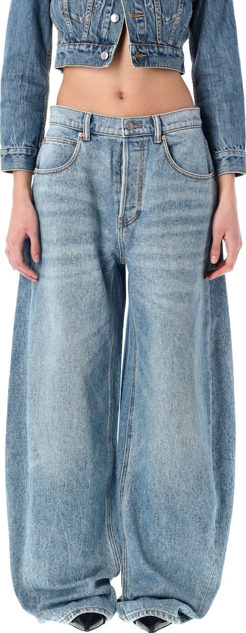 Alexander Wang Oversized Round Low Rise Jeans Classic Light Indigo Blauw