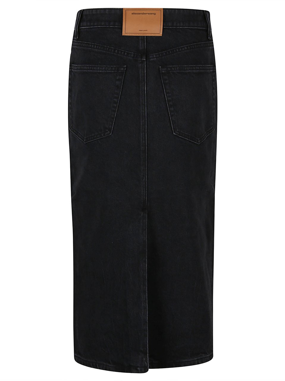 Alexander Wang Stretch Denim Midi Skirt Grey Grijs
