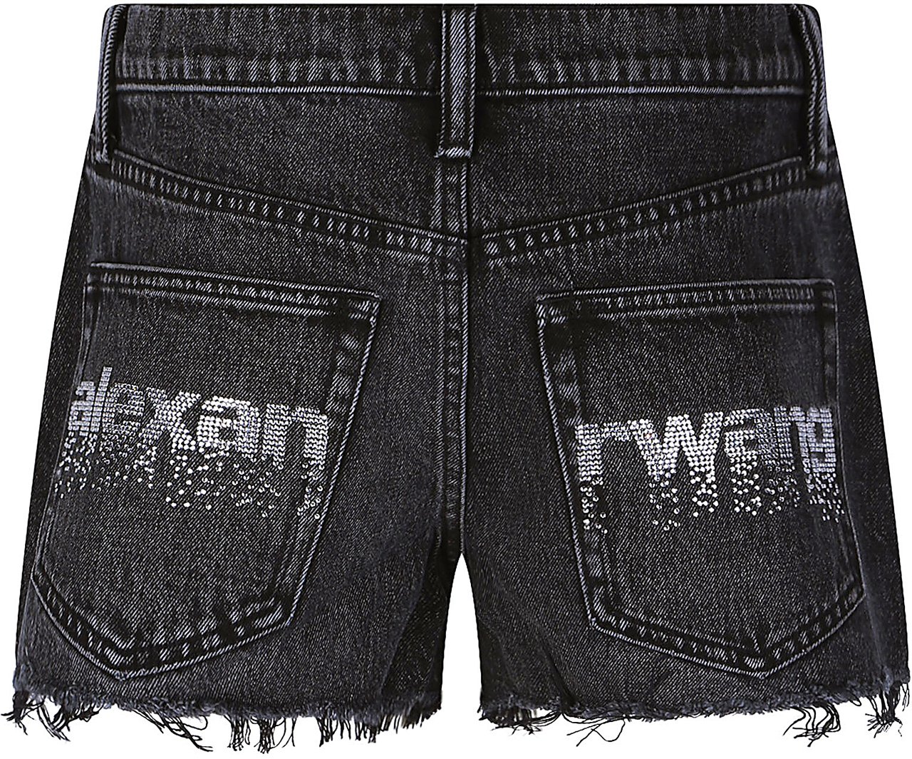 Alexander Wang Relaxed Crystal Hotfix At Back Pockets Short Grey Grijs