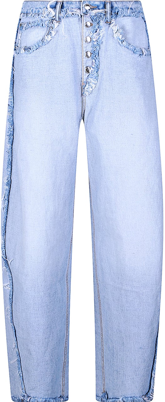 Alexander Wang Inverted Blow Up Emboss Logo Jeans Blue Blauw
