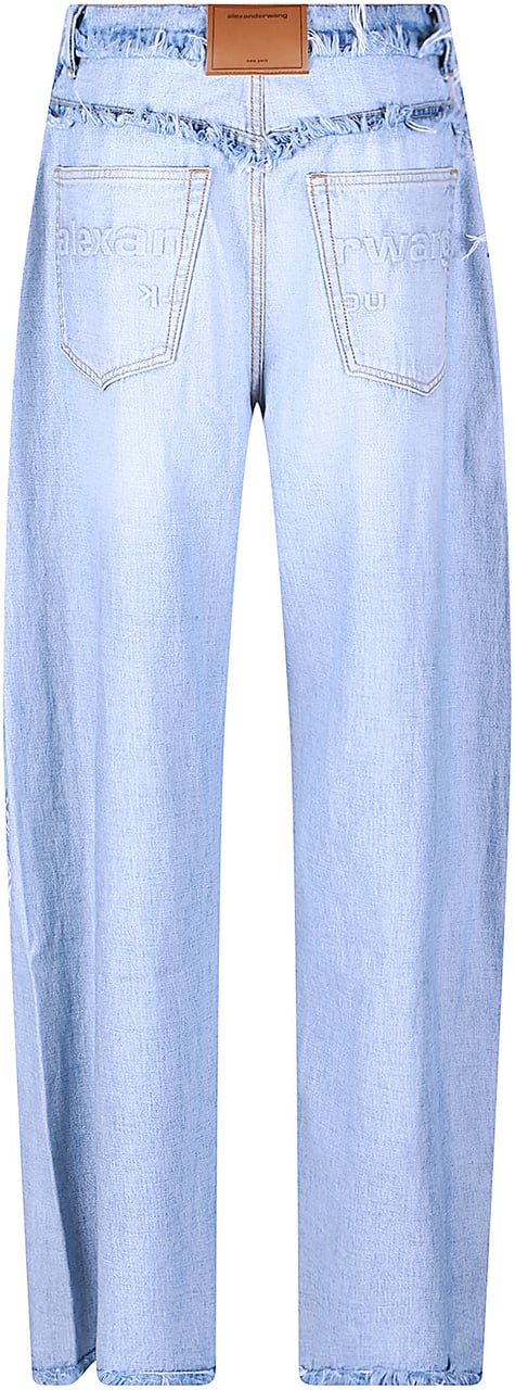 Alexander Wang Inverted Blow Up Emboss Logo Jeans Blue Blauw
