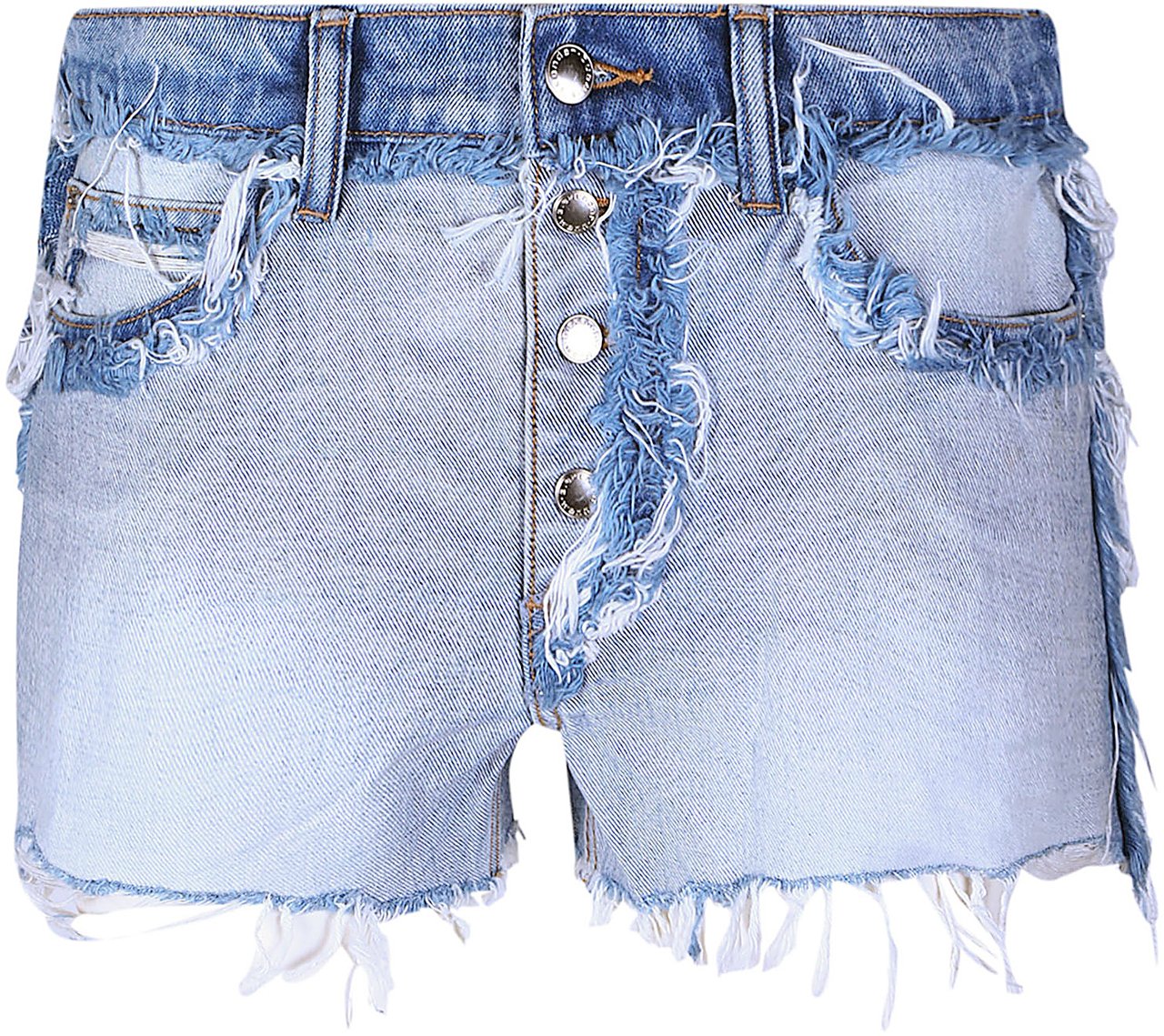 Alexander Wang Inverted Mid Rise Emboss Logo Short Blue Blauw