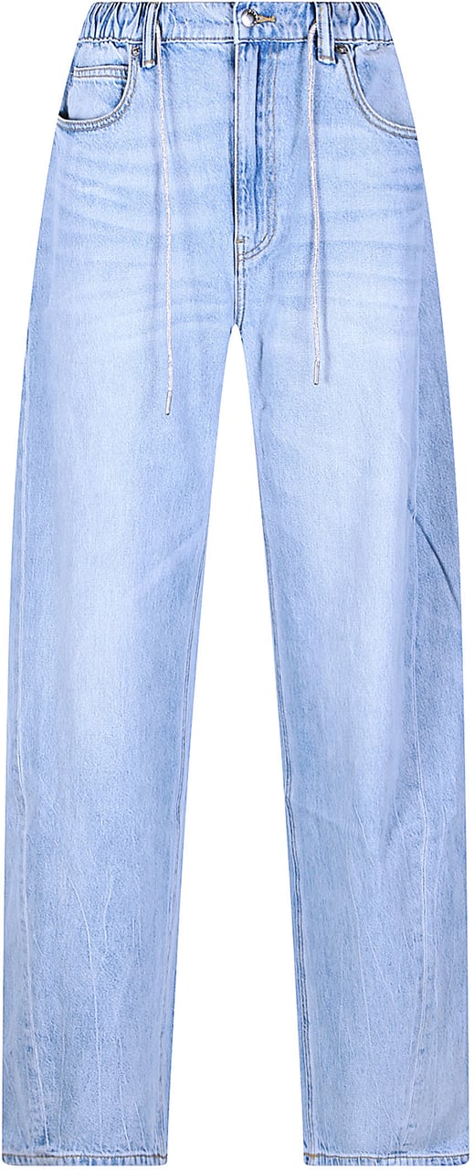 Alexander Wang Balloon Crystal Drawcord Jeans Blue Blauw