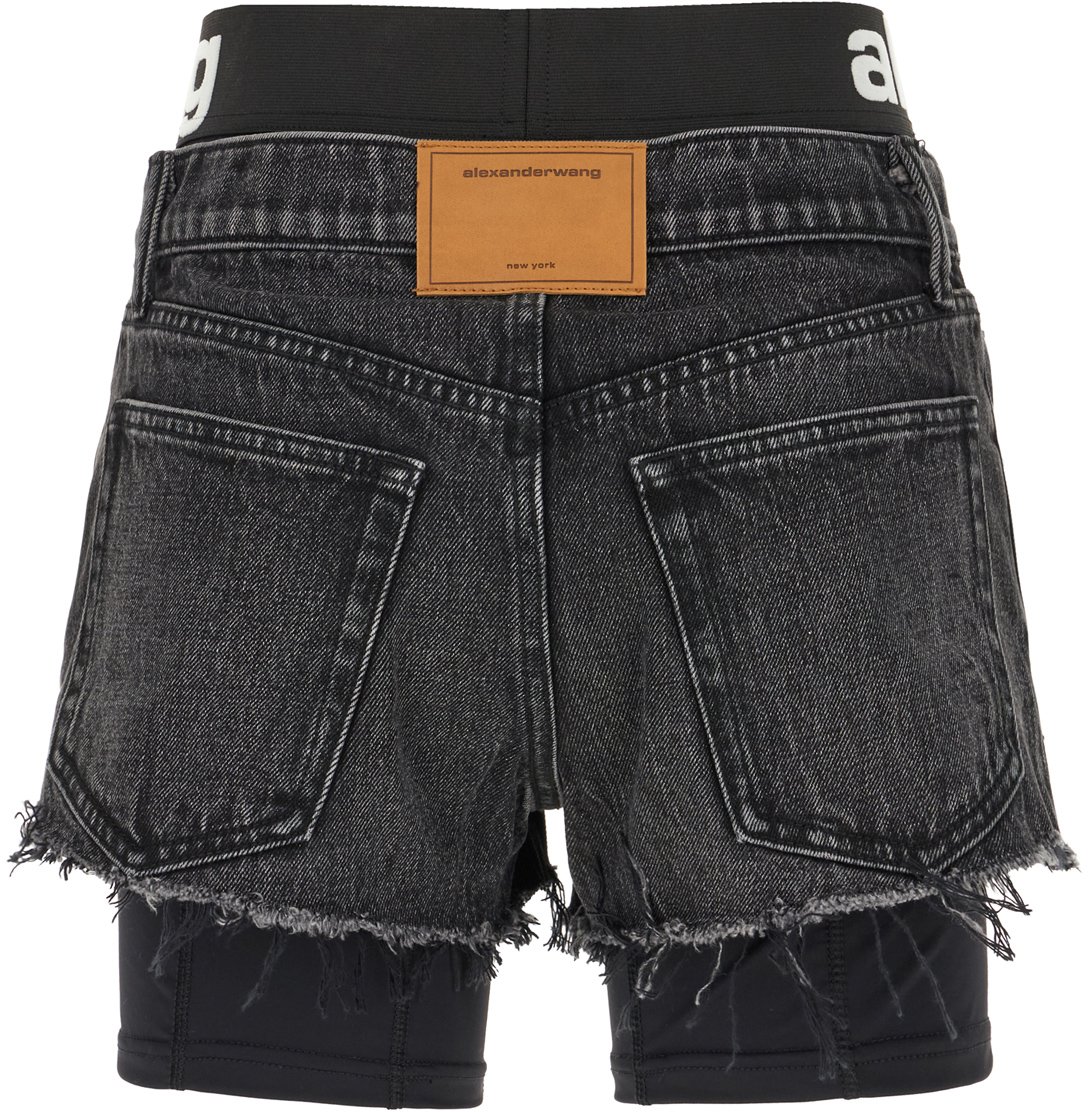 Alexander Wang Black denim shorts Zwart