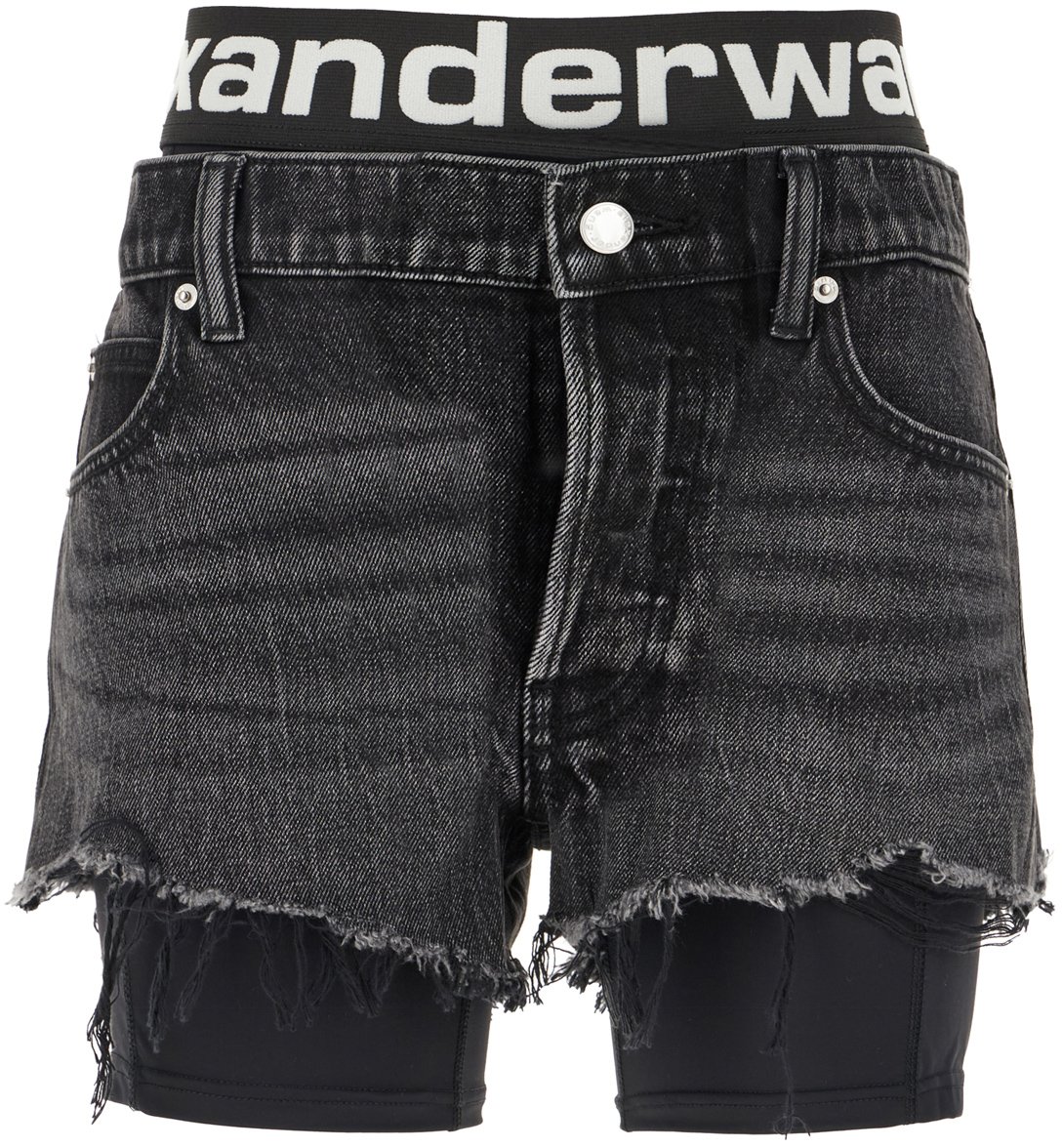 Alexander Wang Black denim shorts Zwart